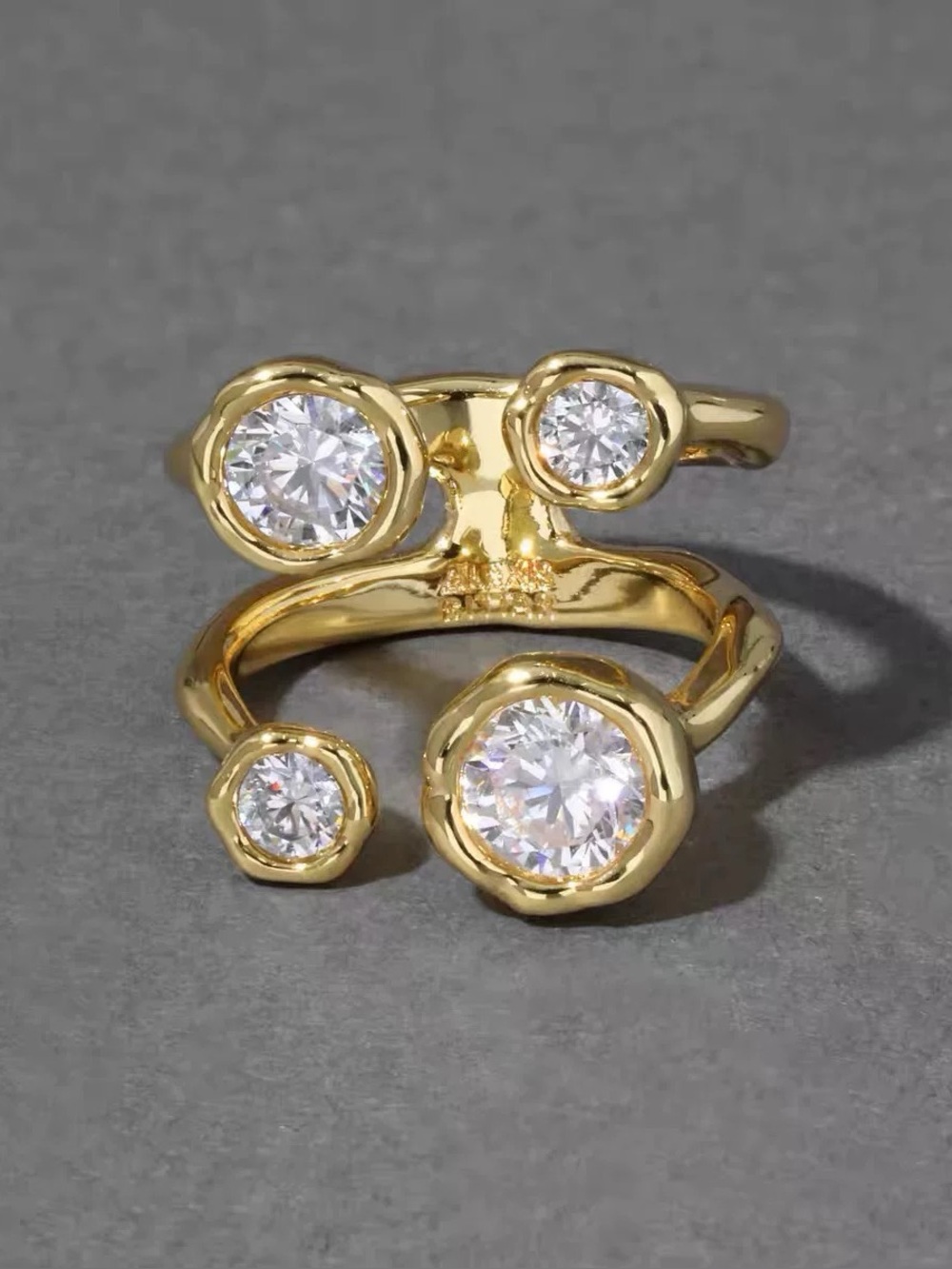 Alexis Bittar Asterales Gold-Plated & Cubic Zirconia Open Ring
